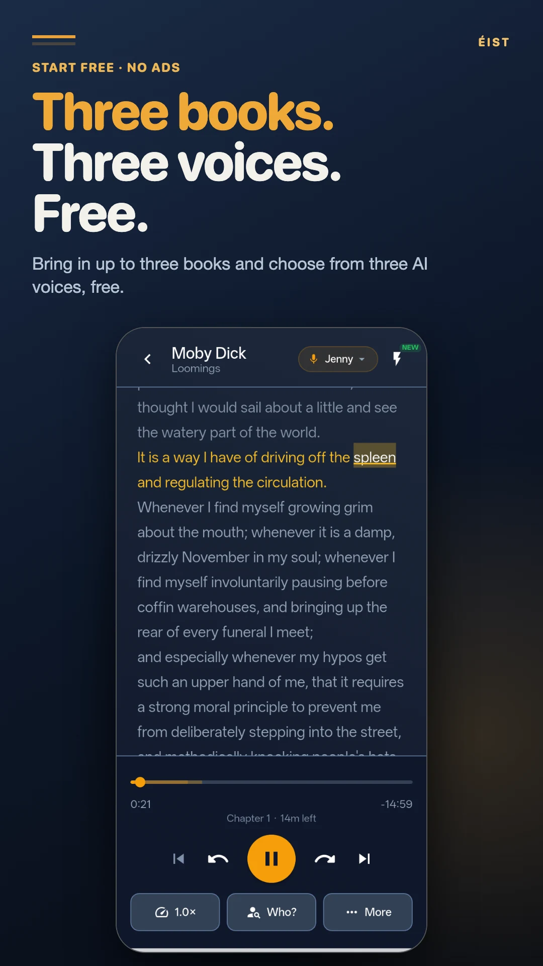 Éist: PDF/Ebook to Audiobook screenshot