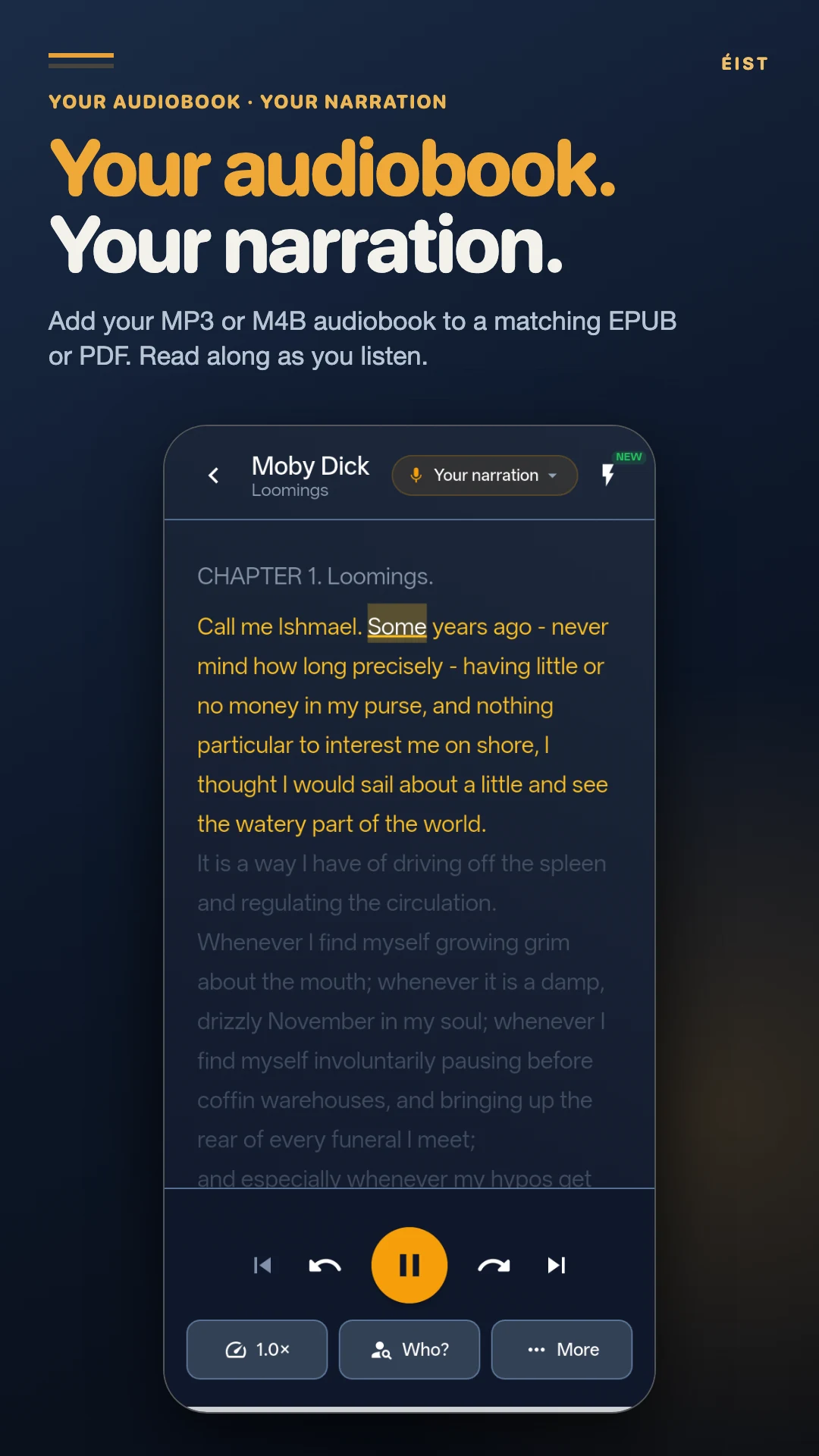 Éist: PDF/Ebook to Audiobook screenshot